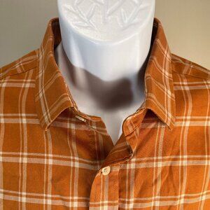 UNTUCKit Men's orange & ivory Wrinkle Free long sleeve shirt Large L EUC